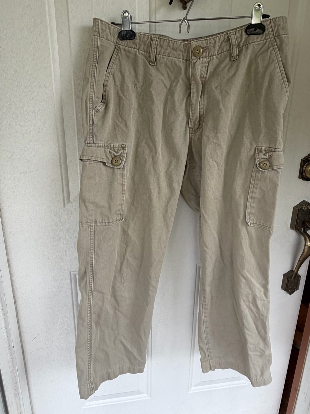 Vintage Y2K Abercrombie Khaki Cargo Pants Size 12 Utility Baggy